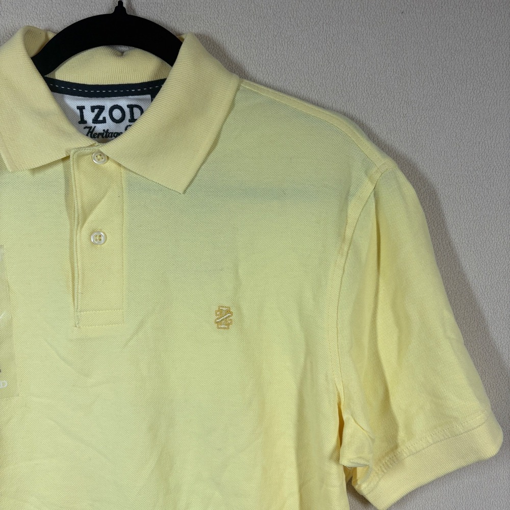 NOS IZOD Mens Heritage Polo Shirt Sun City Yellow Cotton‎ Pique M Preppy Classic